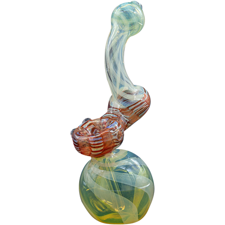 LA Pipes "Rake Bubb" Fumed Sherlock Bubbler Pipe in Ruby Red, 6" height, front view