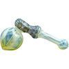 LA Pipes "Raked Hammer" Fumed Hammer Bubbler Pipe in Black Onyx, 6" Borosilicate Glass