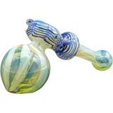 LA Pipes Raked Hammer Fumed Bubbler Pipe, 6" Borosilicate Glass, Side View