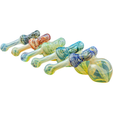 LA Pipes Raked Hammer Fumed Bubblers in Various Colors, 6" Borosilicate Glass, Side View