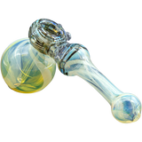LA Pipes Raked Hammer Fumed Hammer Bubbler Pipe in various colors, 6" borosilicate glass, side view