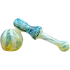 LA Pipes "Raked Hammer" Fumed Hammer Bubbler Pipe in Ocean Surf color, 6" length, side view