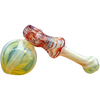 LA Pipes "Raked Hammer" Fumed Hammer Bubbler Pipe in Ruby Red with Borosilicate Glass