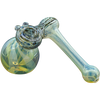 LA Pipes Raked Sidecar Bubbler Pipe in Black Onyx, 6" Borosilicate Glass for Dry Herbs, Side View