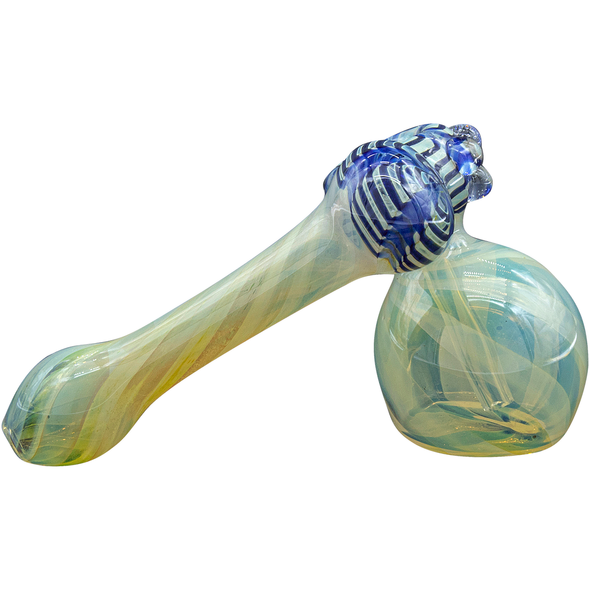 LA Pipes Raked Sidecar Fumed Bubbler Pipe, 6" Borosilicate Glass, Assorted Colors
