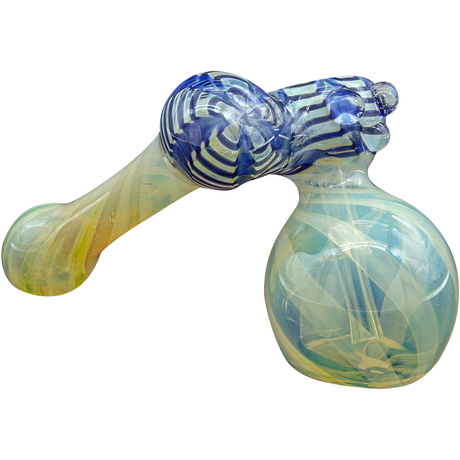 LA Pipes "Raked Sidecar" Fumed Bubbler Pipe in Assorted Colors, Angled Side View