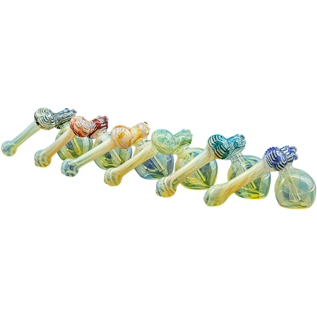 LA Pipes "Raked Sidecar" Fumed Bubblers in Assorted Colors, Angled Side View