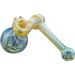 LA Pipes Raked Sidecar Bubbler in Caramel, Fumed Glass with Swirl Design, 6" Length