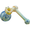 LA Pipes Raked Sidecar Bubbler in Caramel, Fumed Glass with Swirl Design, 6" Length