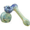 LA Pipes Raked Sidecar Bubbler Pipe in Cobalt Blue, 6" Borosilicate Glass for Dry Herbs, Side View