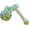 LA Pipes Raked Sidecar Bubbler in Forest Green with Fumed Glass Design, 6" Length, for Dry Herbs