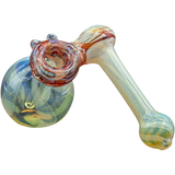 LA Pipes Raked Sidecar Bubbler in Ruby Red, 6" Borosilicate Glass for Dry Herbs, Side View