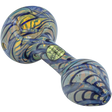 LA Pipes "Raker" Glass Spoon Pipe in Blue, Large Variant, Fumed Color Changing Design