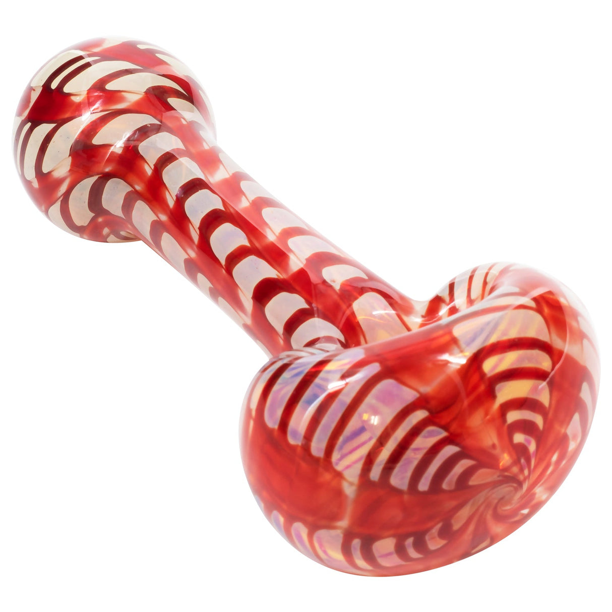 LA Pipes "Raker" Glass Spoon Pipe with Fumed Color Changing Design, Side View