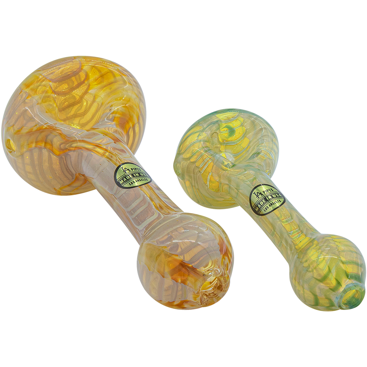 LA Pipes "Raker" Glass Spoon Pipes with Fumed Color Changing Design