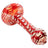 LA Pipes "Raker" Glass Spoon Pipe in Red, Large Variant, Angled Side View on White Background