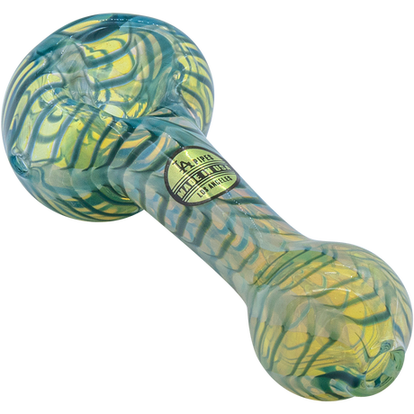 LA Pipes "Raker" Glass Spoon Pipe in Teal - Fumed Color Changing Design, 4" Length