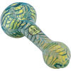 LA Pipes "Raker" Glass Spoon Pipe in Teal - Fumed Color Changing Design, 4" Length