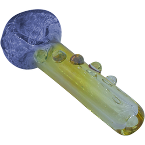 LA Pipes "Razorback" Silver Fumed Mini Spoon Pipe, Blue Hues, 3" Borosilicate Glass, USA Made