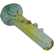 LA Pipes "Razorback" Silver Fumed Mini Spoon Pipe in Green Hues, 3" Borosilicate Glass, USA Made