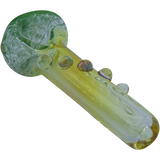LA Pipes "Razorback" Silver Fumed Mini Spoon Pipe in Green Hues, 3" Borosilicate Glass, USA Made