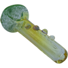 LA Pipes "Razorback" Silver Fumed Mini Spoon Pipe in Green Hues, 3" Borosilicate Glass, USA Made