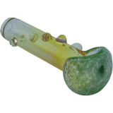 LA Pipes "Razorback" Silver Fumed Mini Spoon Pipe in Green, 3" Borosilicate Glass, USA Made