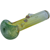 LA Pipes "Razorback" Silver Fumed Mini Spoon Pipe in Green, Side View on White Background