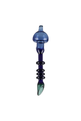 5" Sauce Wand Dabber with Carb Cap, Borosilicate Glass, Bubble Design, Front View