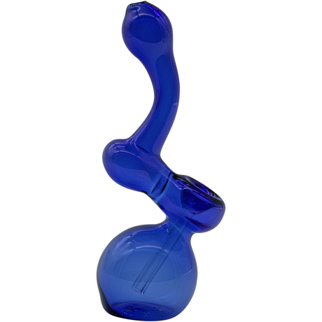 LA Pipes "Sherbub" Glass Sherlock Bubbler Pipe in Blue - 6" Height, USA Made