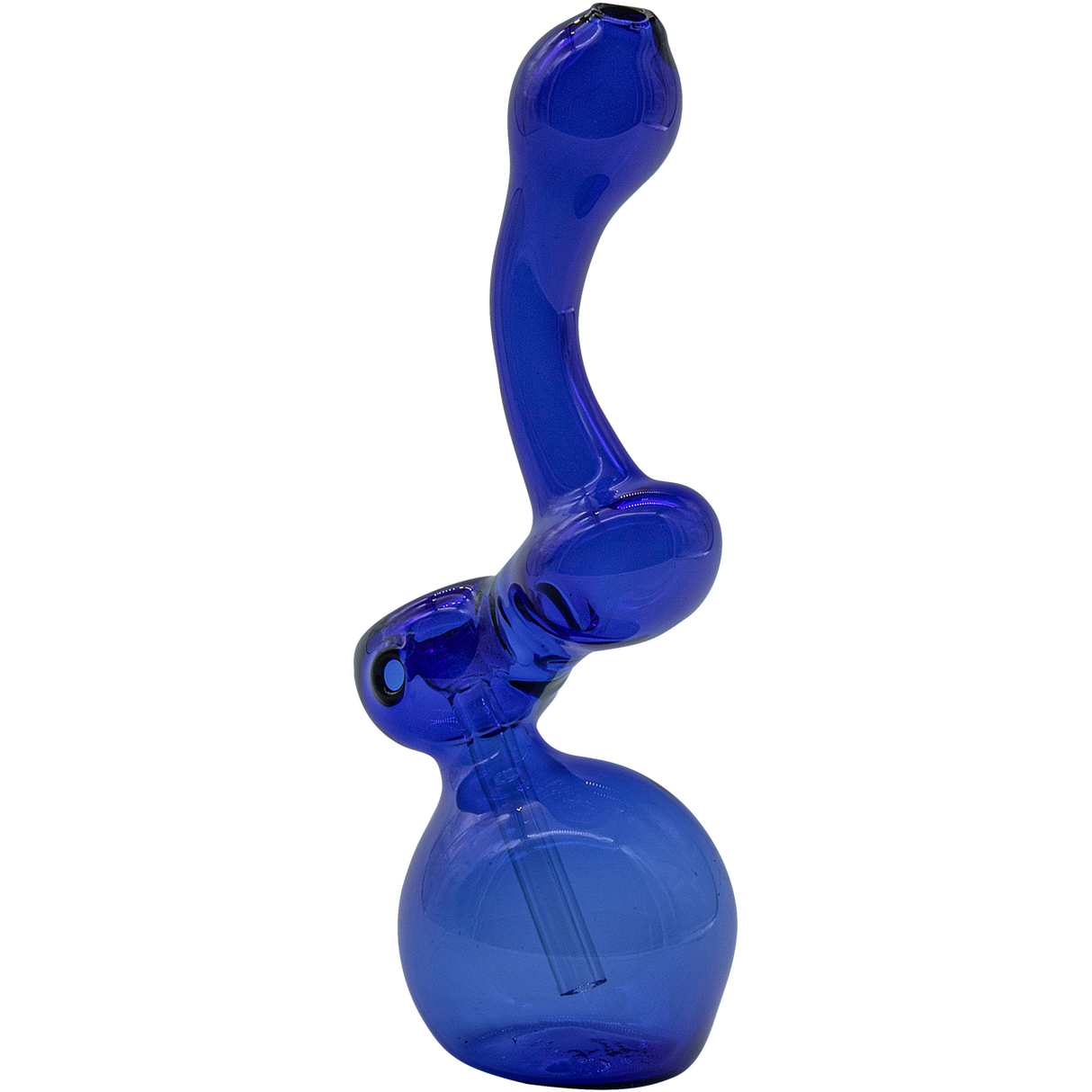 LA Pipes "Sherbub" Blue Glass Sherlock Bubbler Pipe - 6" Height, Borosilicate, USA Made