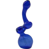 LA Pipes "Sherbub" Blue Glass Sherlock Bubbler Pipe - 6" Height, Borosilicate, USA Made