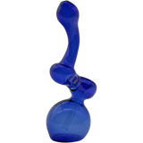 LA Pipes "Sherbub" Glass Sherlock Bubbler Pipe in blue, 6" height, borosilicate, USA made