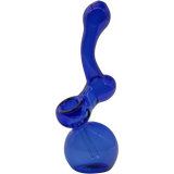 LA Pipes Sherbub Glass Sherlock Bubbler in Cobalt Blue with bubble design, 6" tall, for dry herbs