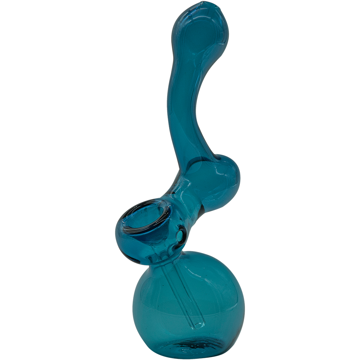 LA Pipes Sherbub Glass Sherlock Bubbler Pipe in Sea Foam, 6" Borosilicate, USA Made