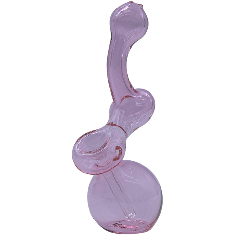 LA Pipes "Sherbub" Glass Sherlock Bubbler Pipe in Translucent Pink, 6" Height, USA Made