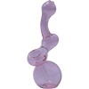 LA Pipes "Sherbub" Glass Sherlock Bubbler Pipe in Translucent Pink, 6" Height, USA Made