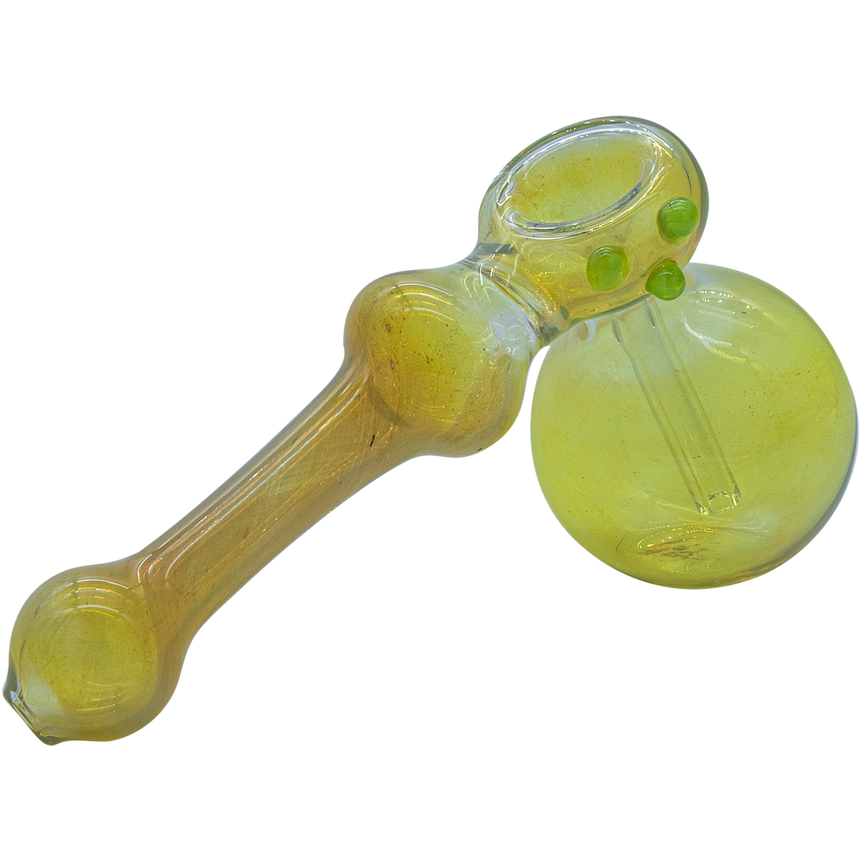 LA Pipes "Silver Hammer" Fumed Hammer Bubbler Pipe in Yellow, 6" Borosilicate Glass, USA Made