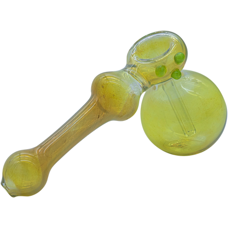 LA Pipes "Silver Hammer" Fumed Hammer Bubbler Pipe in Yellow, 6" Borosilicate Glass, USA Made