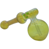 LA Pipes "Silver Hammer" Fumed Hammer Bubbler Pipe in Green Slime, 6" Borosilicate Glass
