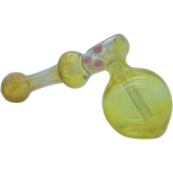LA Pipes "Silver Hammer" Fumed Hammer Bubbler Pipe in Pink Cadillac - 6" Borosilicate Glass