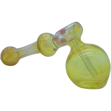 LA Pipes "Silver Hammer" Fumed Hammer Bubbler Pipe in Pink Cadillac - 6" Borosilicate Glass