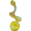 LA Pipes "Silver Sherlock" Fumed Bubbler Pipe in Green Slime, 6" Borosilicate Glass, Front View