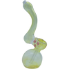 LA Pipes Silver Sherlock Fumed Bubbler Pipe in Pink Cadillac, 6" Borosilicate Glass, Side View