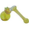 LA Pipes "Silver Sidecar" Fumed Hammer Sidecar Pipe in Green Slime, 6" Borosilicate Glass