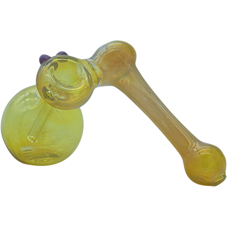 LA Pipes "Silver Sidecar" Fumed Hammer Sidecar Pipe in Purple Slime, 6" Borosilicate Glass, USA Made