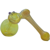 LA Pipes "Silver Sidecar" Fumed Hammer Sidecar Pipe in Purple Slime, 6" Borosilicate Glass, USA Made
