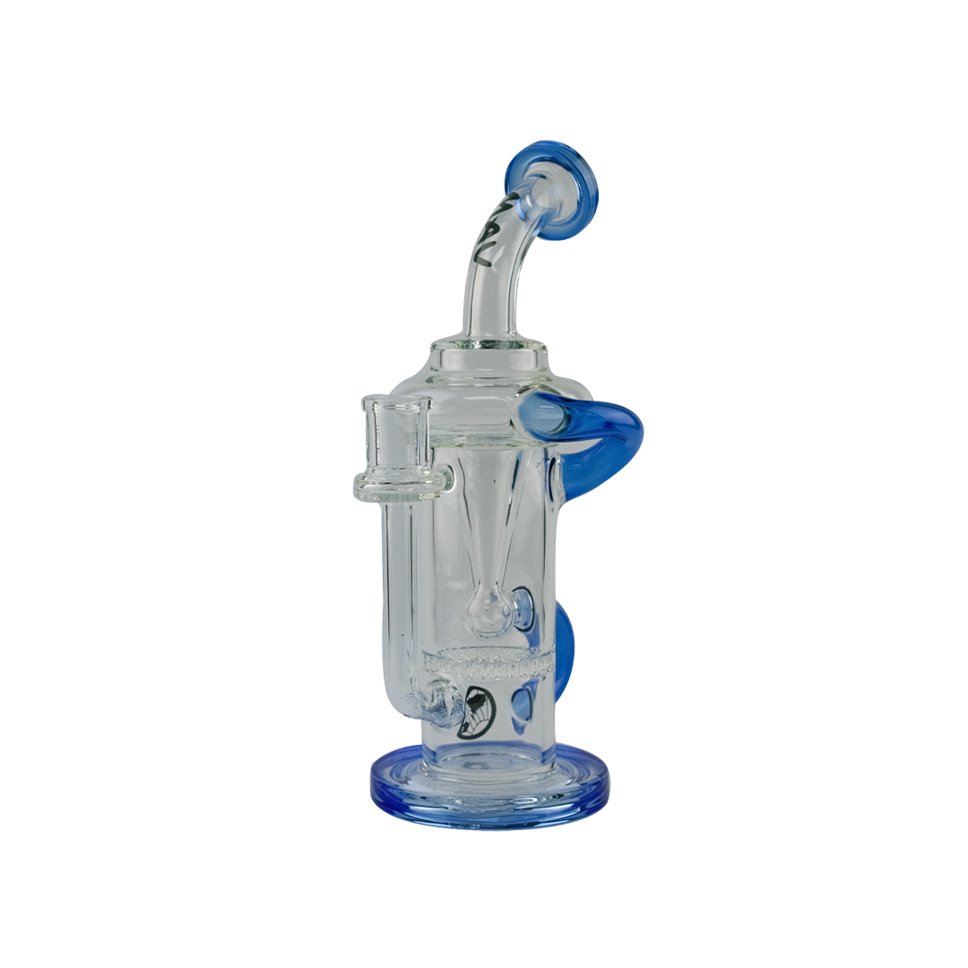 MAV Glass - The Sonoma Recycler Dab Rig with Blue Accents - Front View