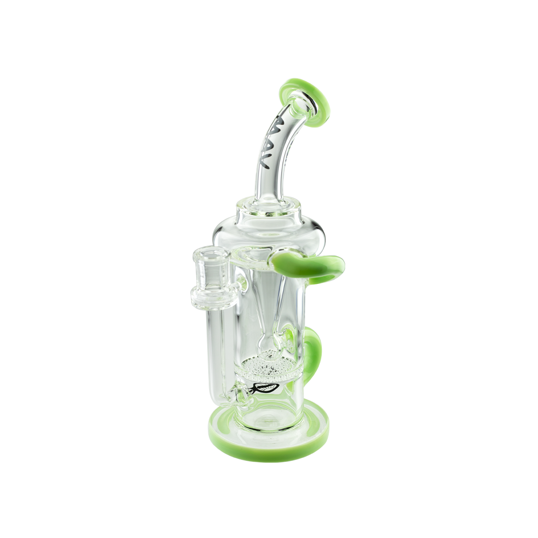 MAV Glass - The Sonoma Recycler Dab Rig with Green Accents - Front View