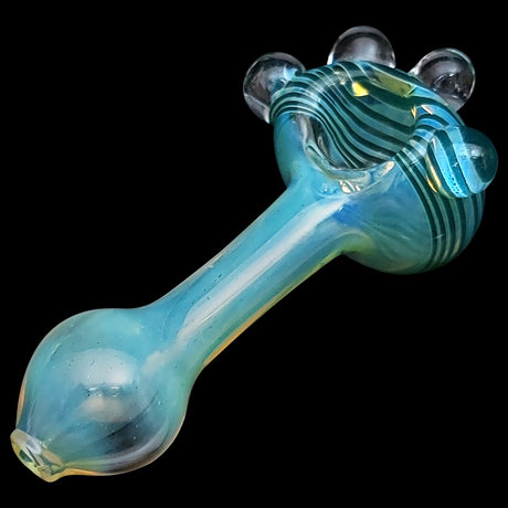 LA Pipes Spiral Marble Head Glass Spoon Pipe, 4.24" Heavy Wall, Assorted Colors
